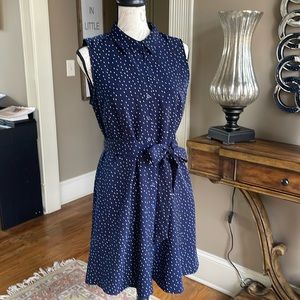Navy blue polka dot dress!